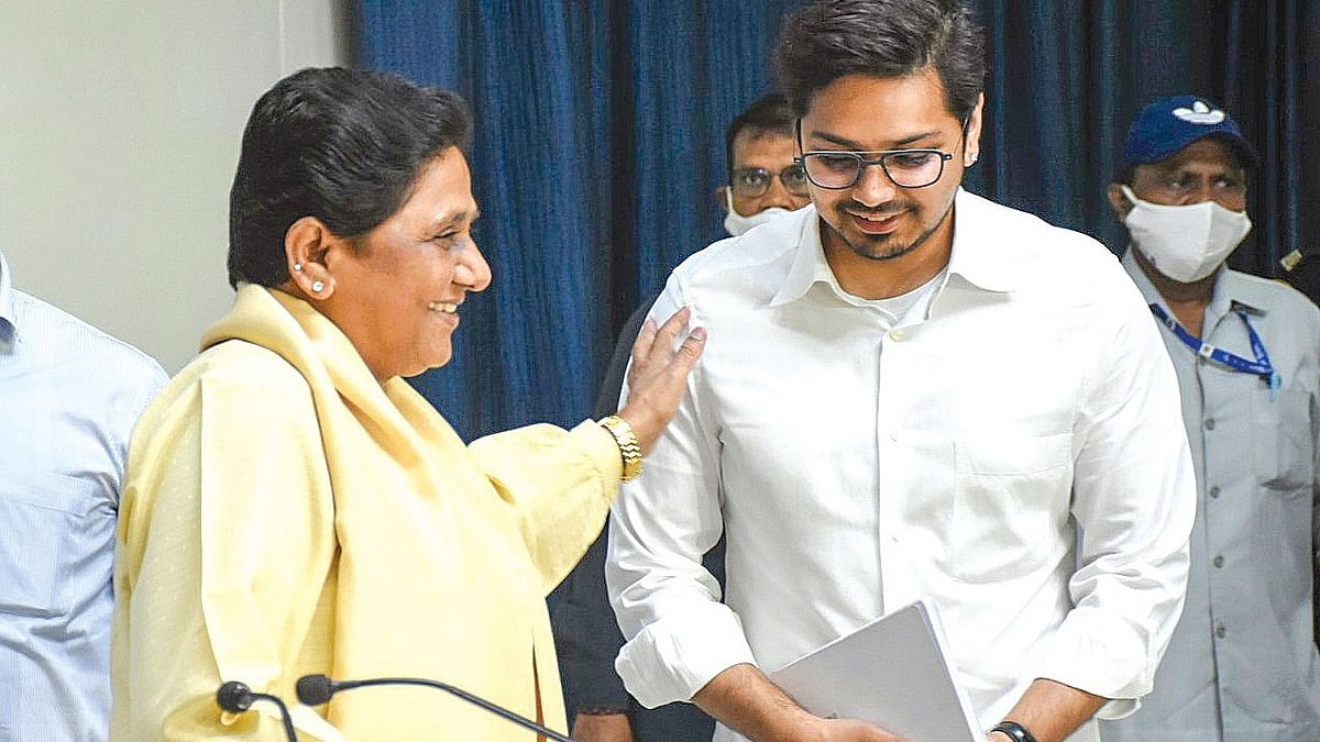 Mayawati with Akash Anand