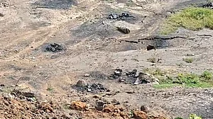 The illegal coal mine in Dhanbad.