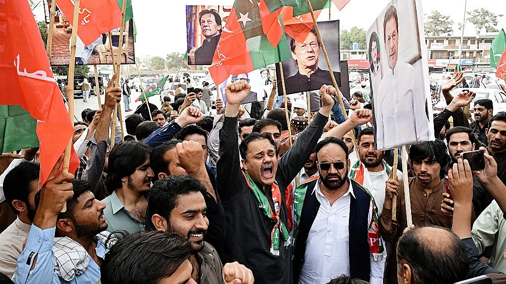 A protest rally in support of Imran Khan in Pakistan