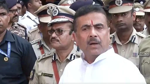 Suvendu Adhikari with top West Bengal police officials