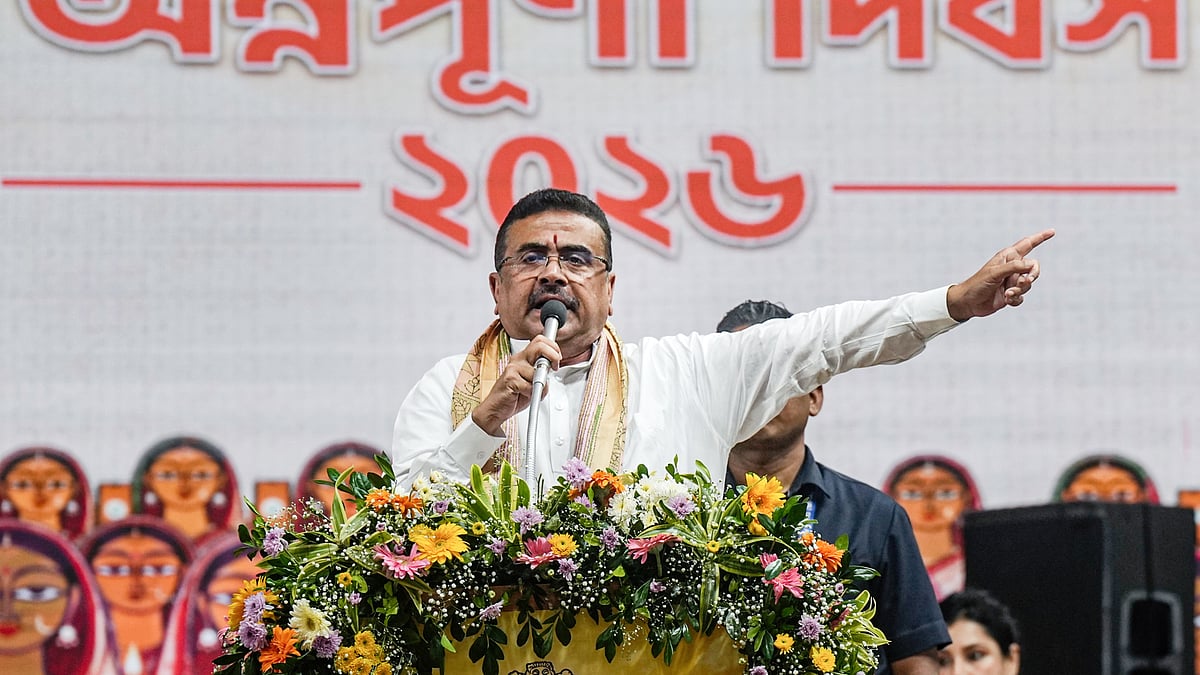 Suvendu Adhikari at an event to mark PM Narendra Modi's 76th birthday, in Kolkata, 17 Sep