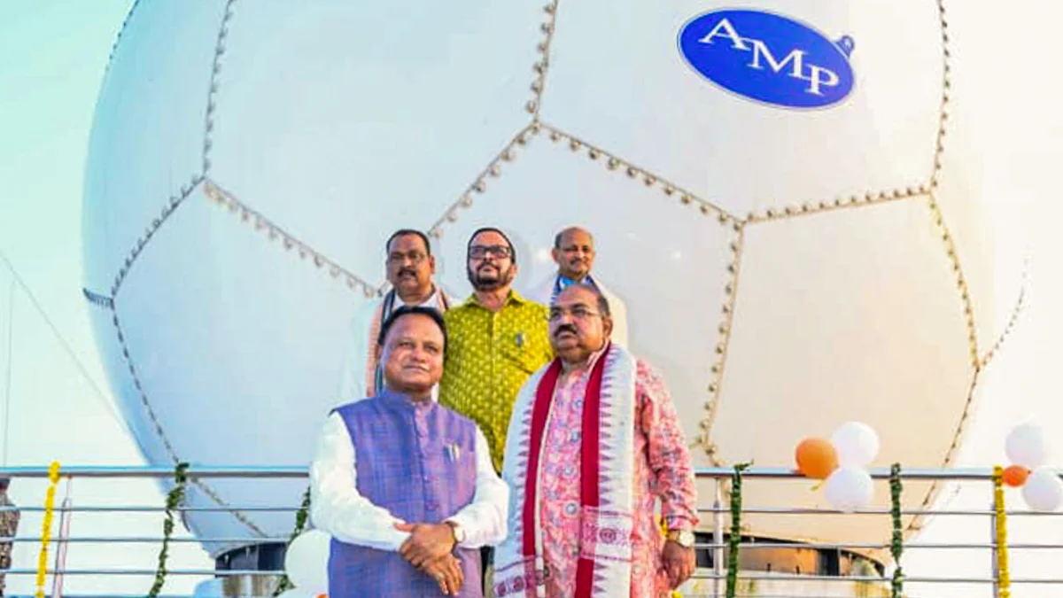 Odisha chief minister Mohan Charan Majhi inaugurates a Doppler weather radar in Sambalpur, 16 Sep
