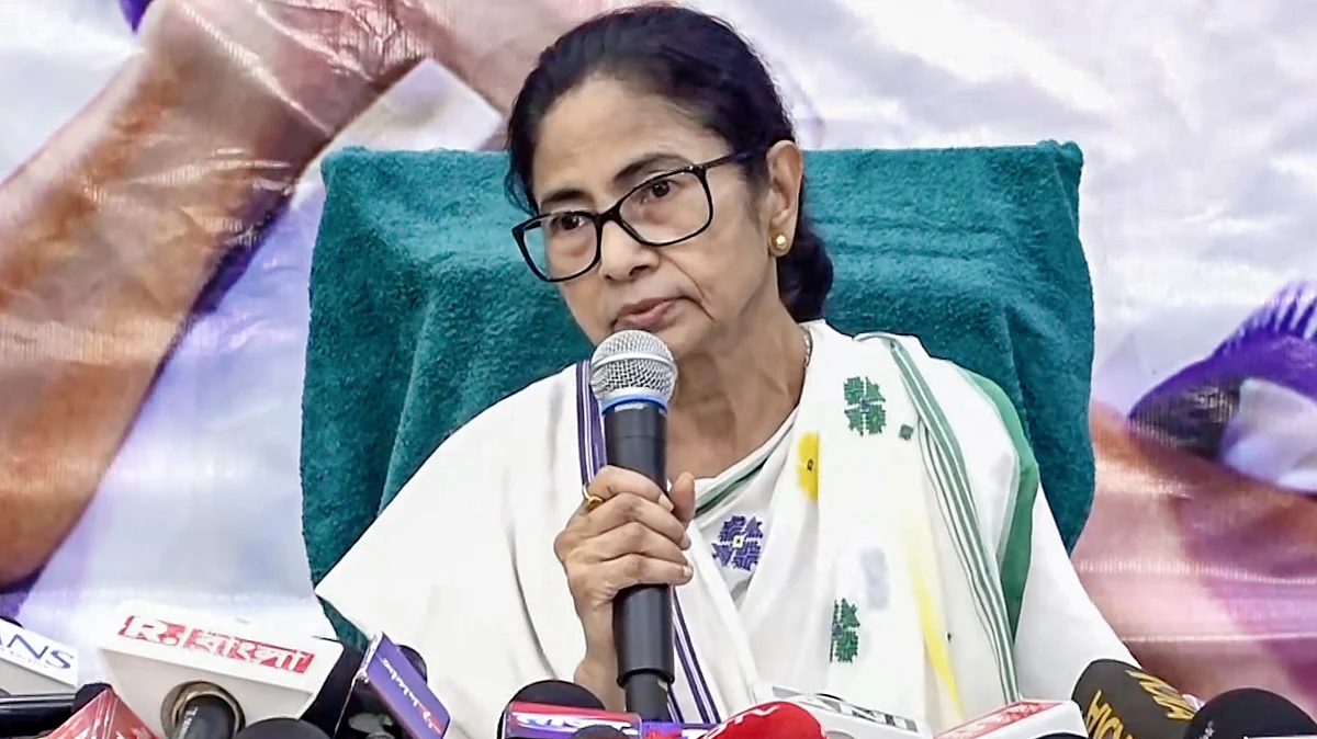Mamata Banerjee at the press conference in Kolkata, 18 Sep