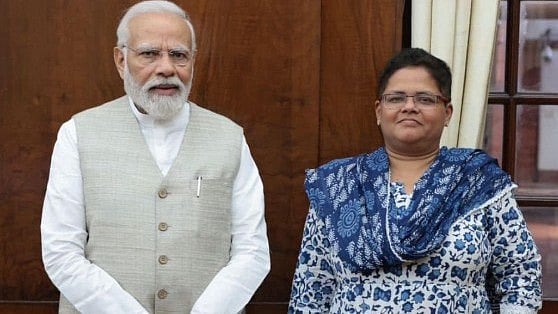 Journalist Payal Mehta with Narendra Modi.