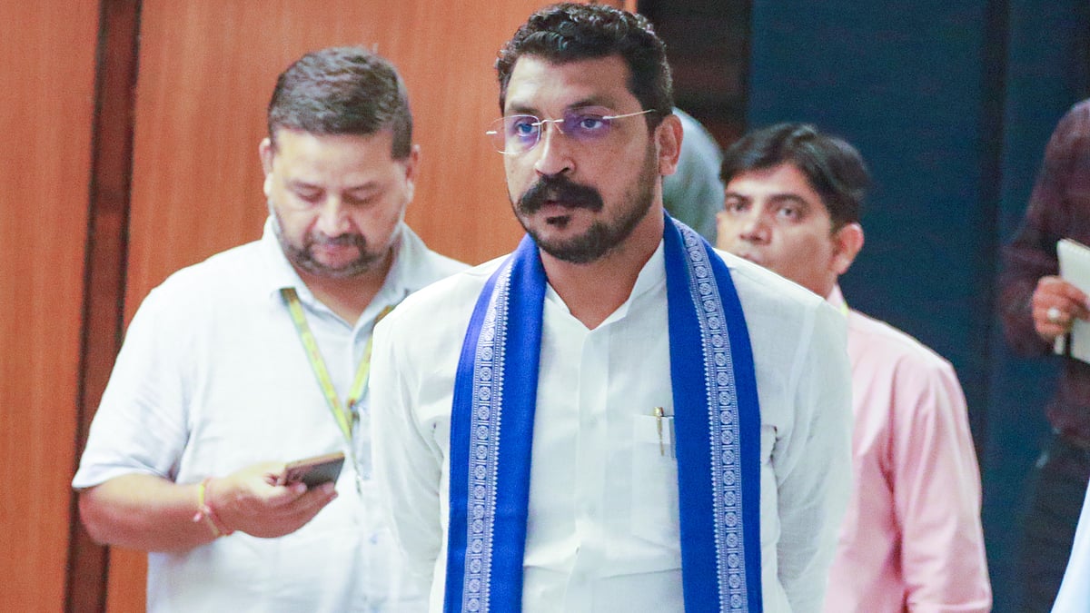 Chandrashekhar Azad leaves after all-party meet ahead of Parliament’s Monsoon Session.