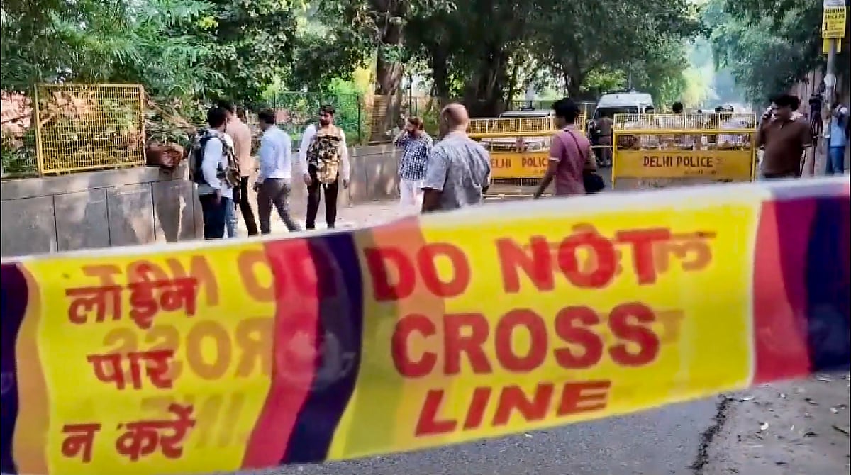 Police examine the crime spot near Kalkaji