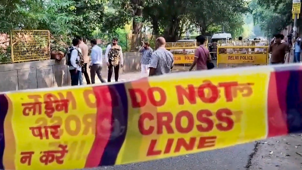 Police examine the crime spot near Kalkaji