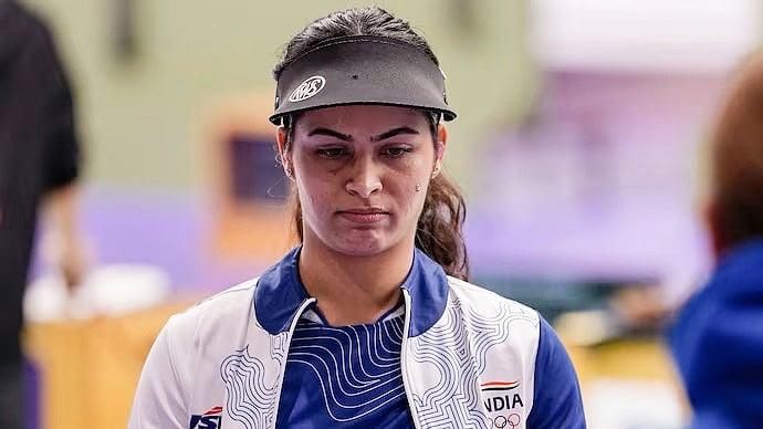 A crestfallen Manu Bhaker at Aichi Nagoya on Wednesday