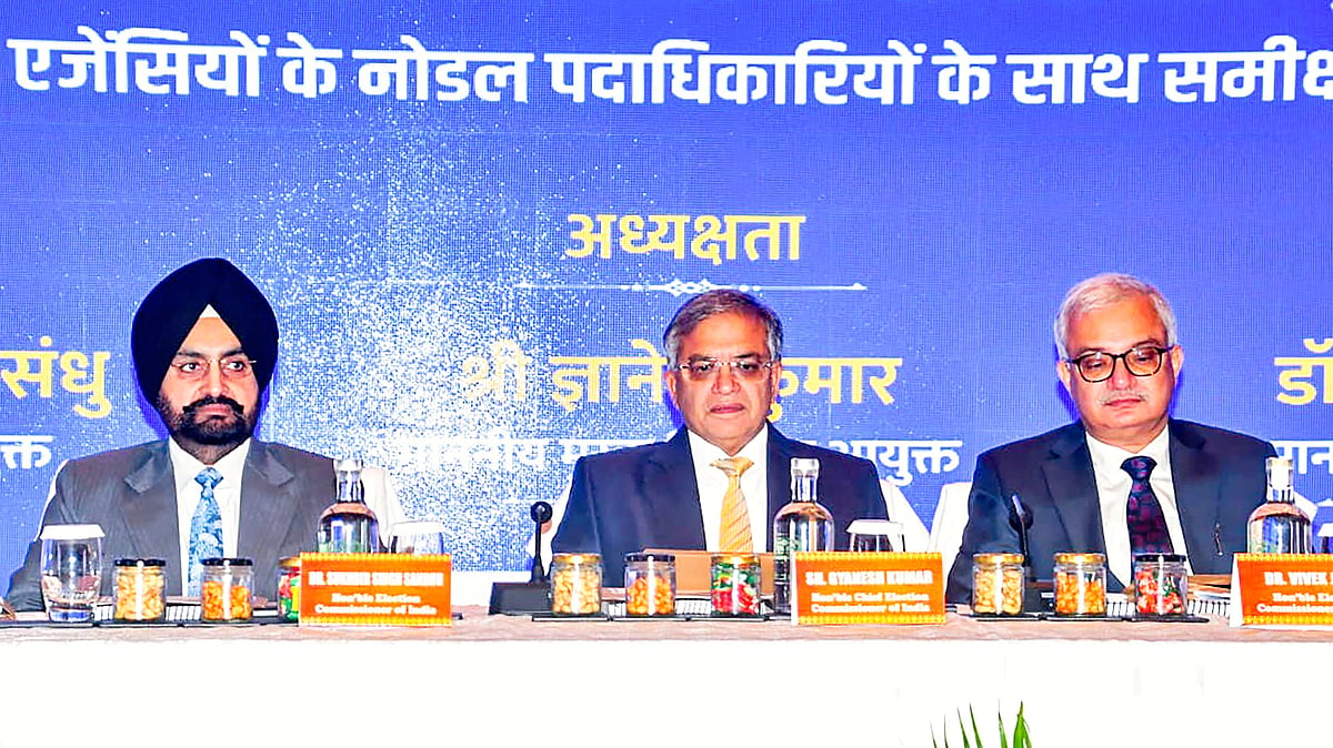 CEC Gyanesh Kumar with ECs Sukhbir Singh Sandhu and Vivek Joshi