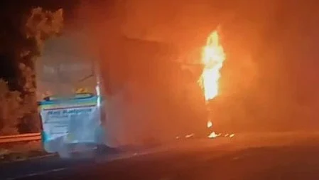 Preliminary report says the bus was carrying a large amount of luggage, including bags on its roof.