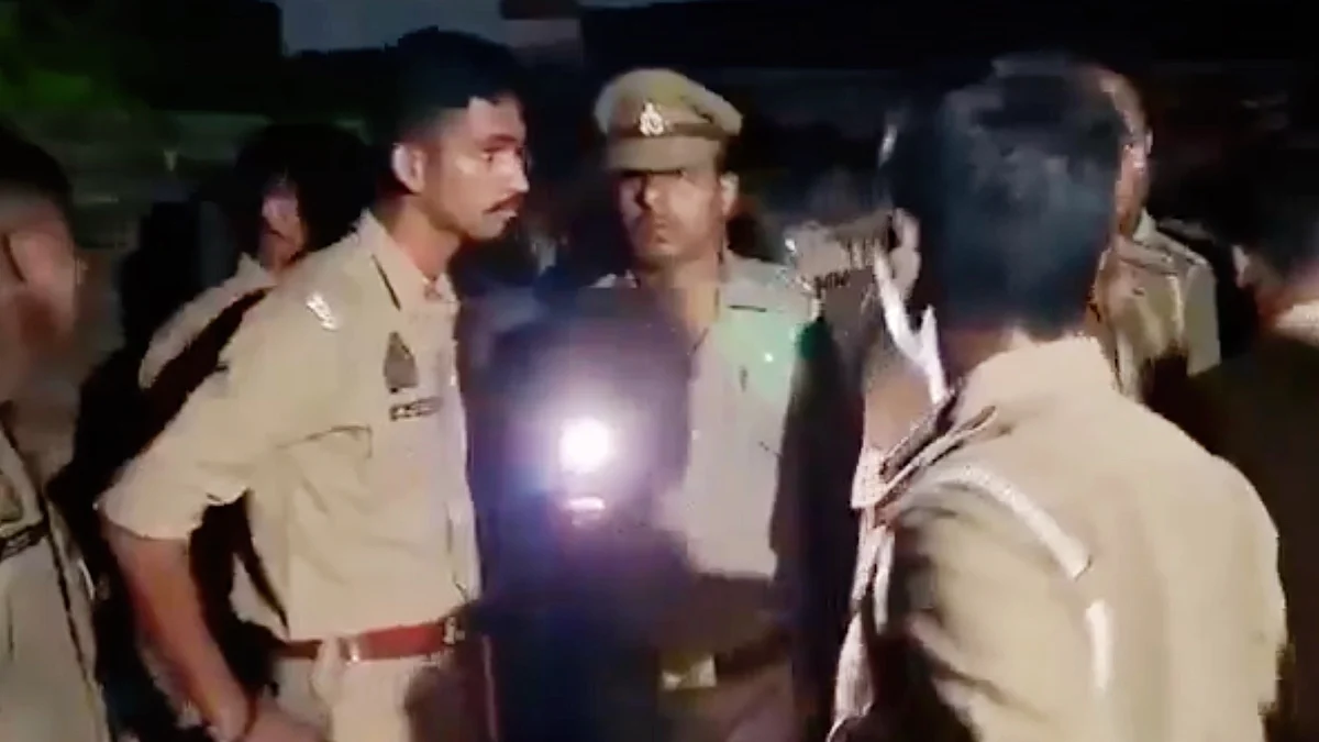Police personnel at the scene