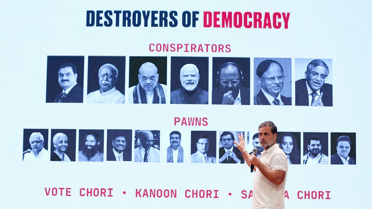 Rahul Gandhi during the presentation