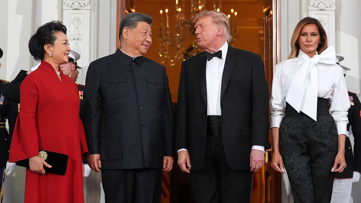 Chinese President Xi Jinping with US President Donald Trump and their respective spouses