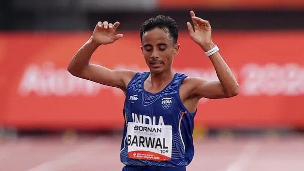Sawan Barwal at the finishing point at Aichi Nagoya 