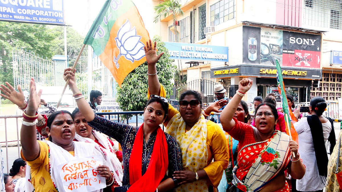 File photo of a BJP protest in Kolkata