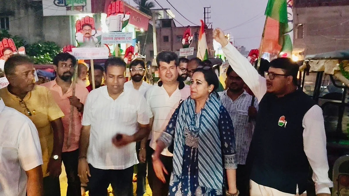 A Congress campaign rally in Nandigram