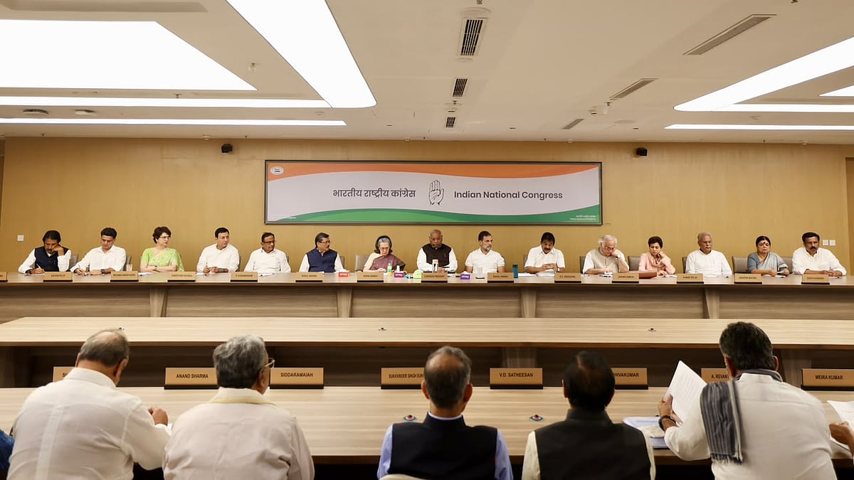 Congress Working Committee  meeting held under the leadership of Congress president Mallikarjun Kharge.
