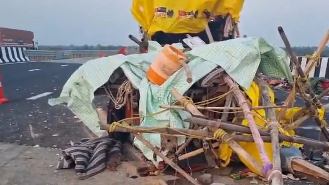 A senior police official told PTI that the truck hit the pickup from behind