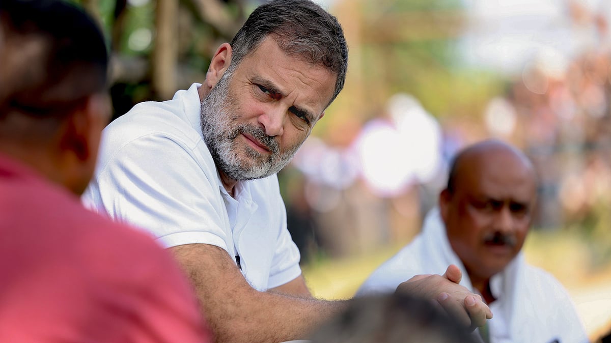 Rahul Gandhi interacts with tribal families in Balaghat, Madhya Pradesh. 