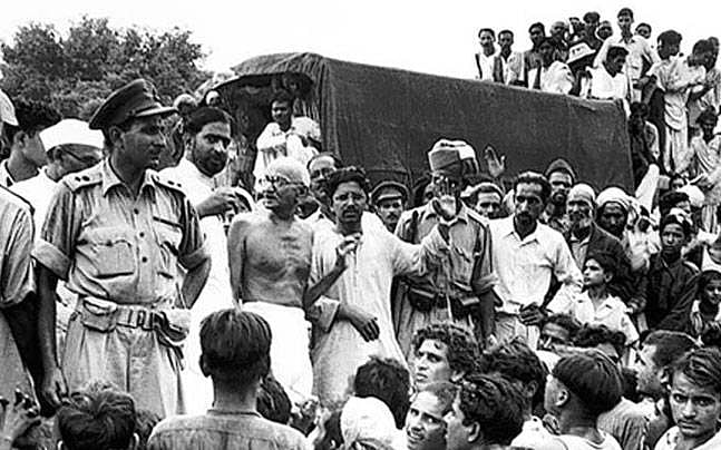 Gandhiji and Sub-Inspector Qurban Ali in Champaran (1917)