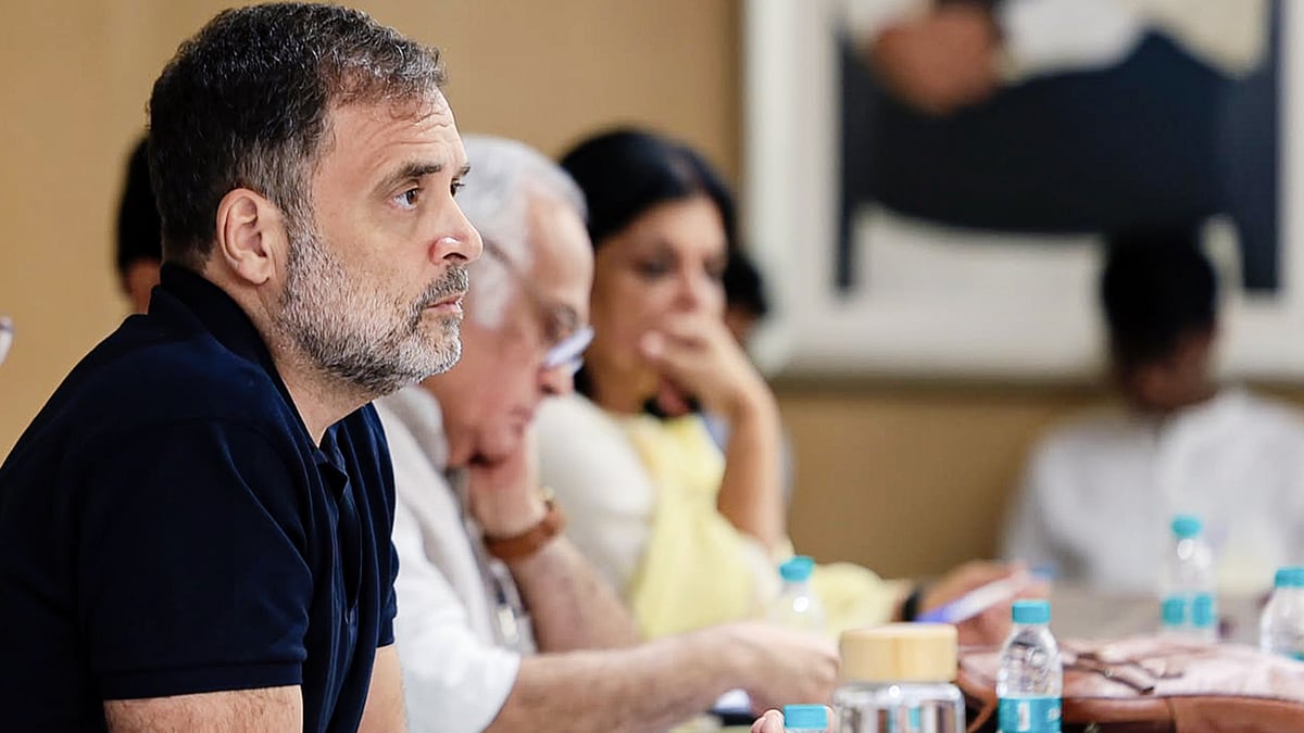 Rahul Gandhi at a party meeting in New Delhi, 5 Oct