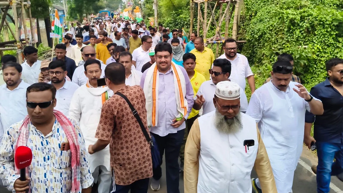 A Congress campaign rally in Nandigram