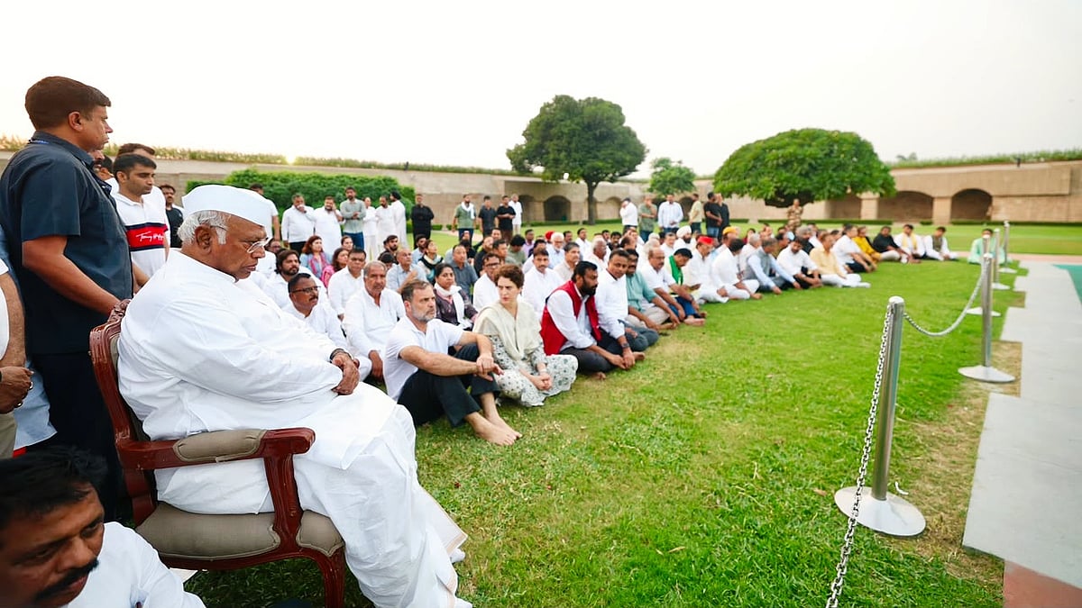 INDIA bloc leaders at Rajghat