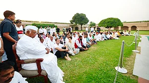 INDIA bloc leaders at Rajghat