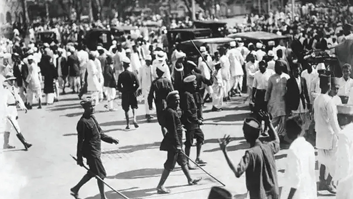 A public protest during the Quit India Movement