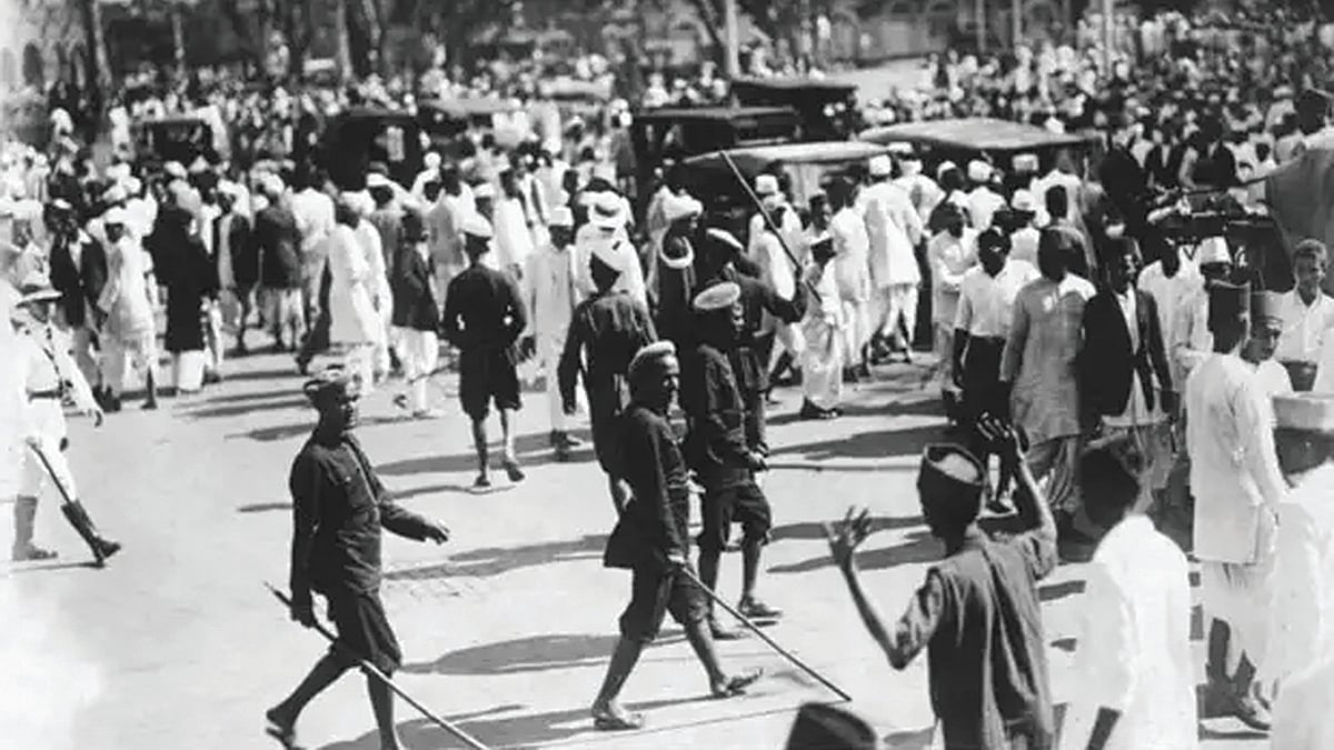 A public protest during the Quit India Movement