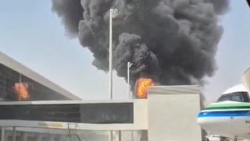 Officials said Terminal 3 of the King Khalid International Airport suffered a direct hit