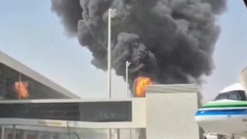 Officials said Terminal 3 of the King Khalid International Airport suffered a direct hit