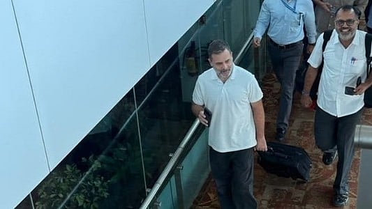 Rahul Gandhi at Delhi airport enroute to Chennai