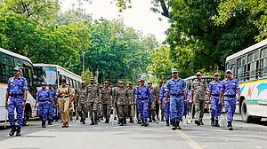 Security personnel keep vigil in New Delhi, 11 Oct