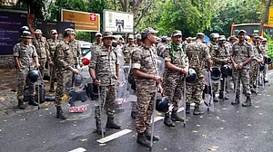 Security tightened at Mandi House ahead of Opposition’s Supreme Court march.