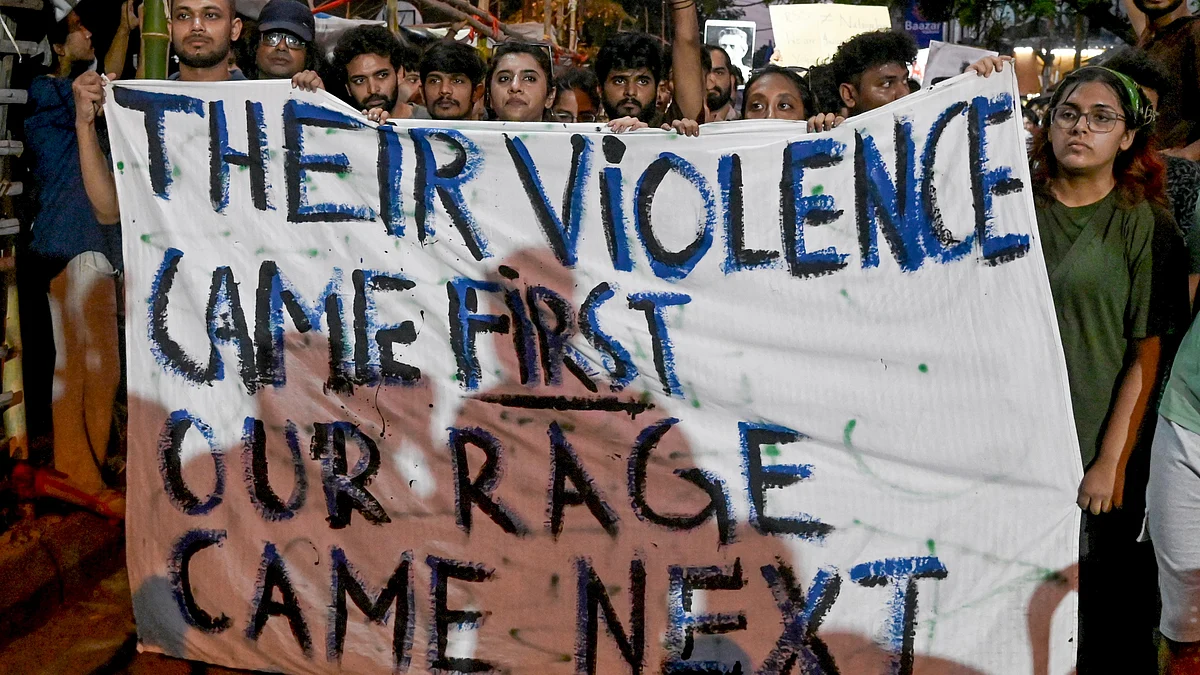 Students alleged that protesters assaulted them.