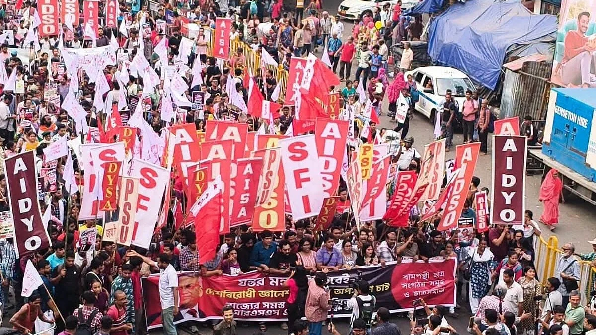 Snapshot of the SFI rally in Kolkata on 12 October