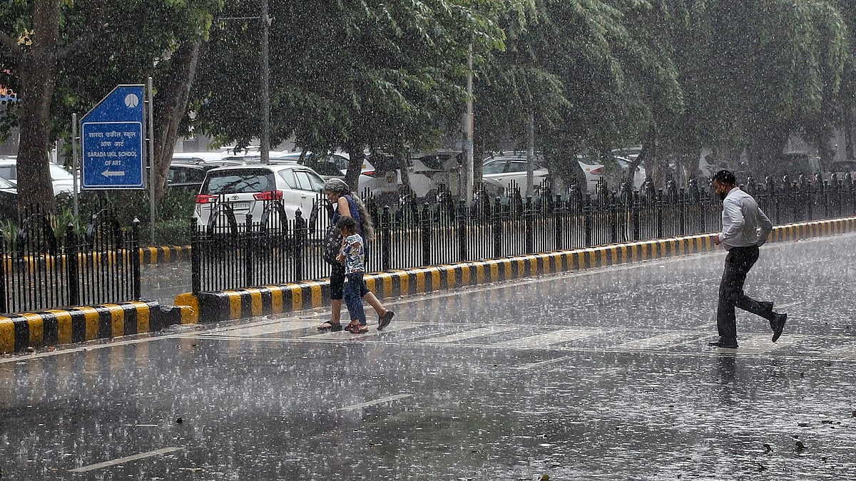 Heavy rain lashes New Delhi.