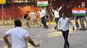 Opposition protest at Jantar Mantar.