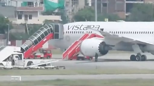 The aircraft landed at Jaipur International Airport at around 9.45 am.