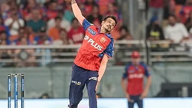 Yuzvendra Chahal in action for Punjab Kings in IPL.