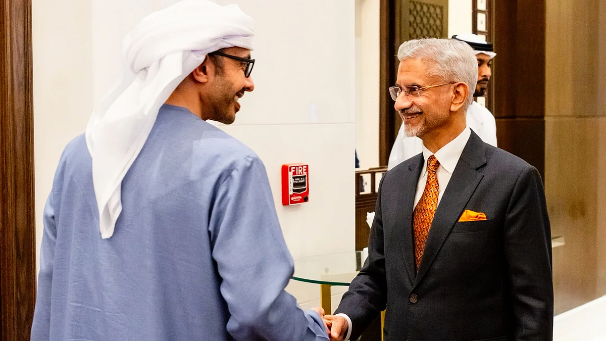 S. Jaishankar meets UAE deputy PM Sheikh Abdullah bin Zayed Al Nahyan, in Abu Dhabi, 15 Oct
