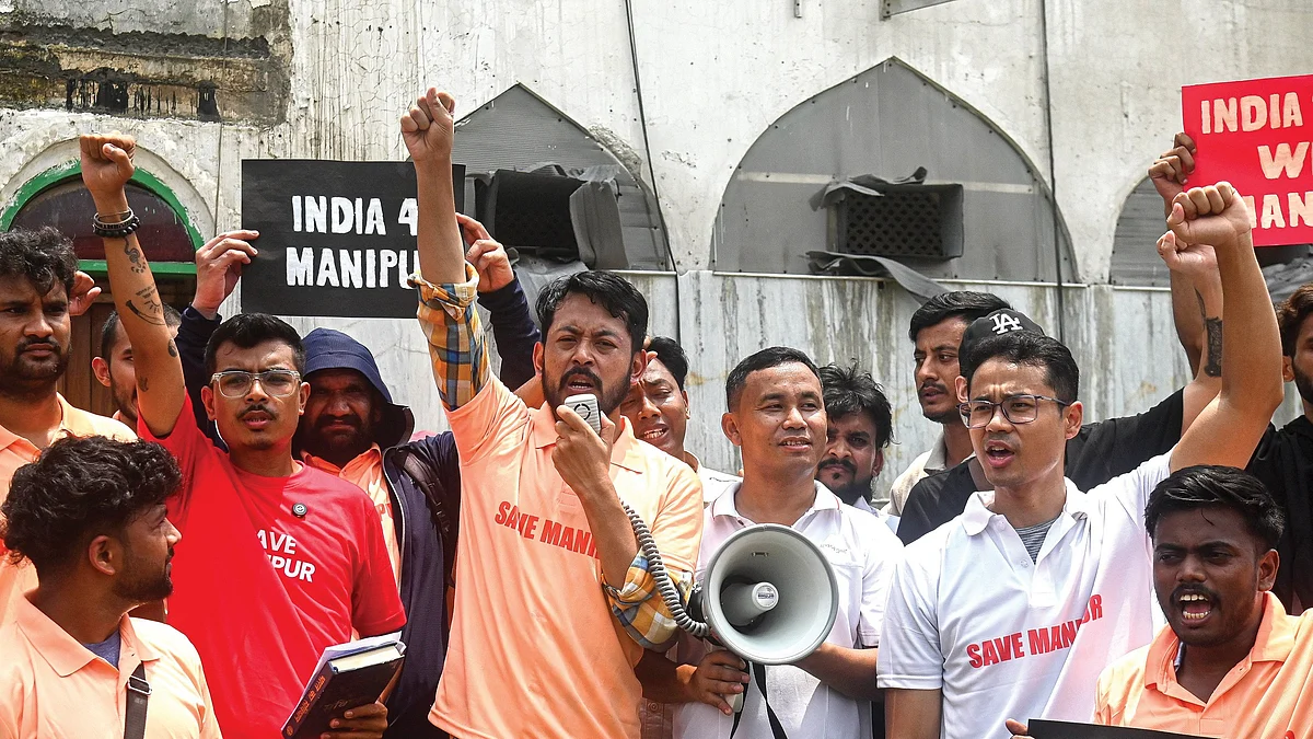 An ‘India for Manipur’ protest in New Delhi