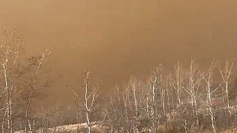 The fire was reported about 180 kilometres south-east of Edmonton