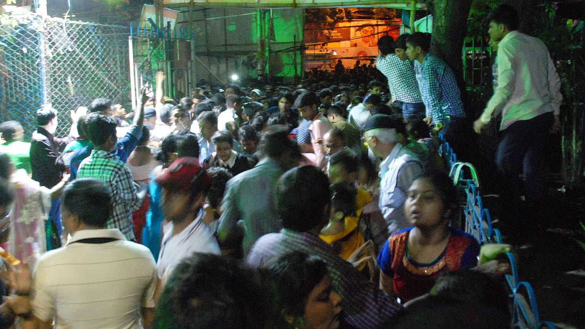 The stampede occurred amid heavy crowds at the pandal