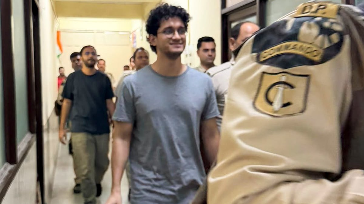 CJP leader Saurav Das appears during a court proceeding in New Delhi.