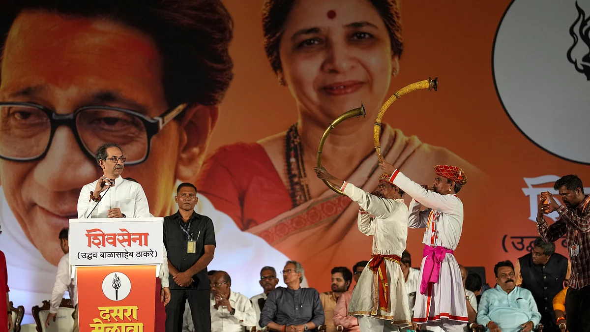 Shiv Sena (UBT) chief Uddhav Thackeray at Dussehra rally in Mumbai 