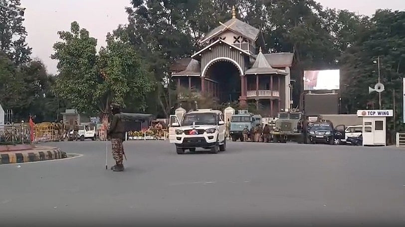 A deserted road in Manipur amid a 48-hour shutdown protesting the killing of three Meitei villagers.