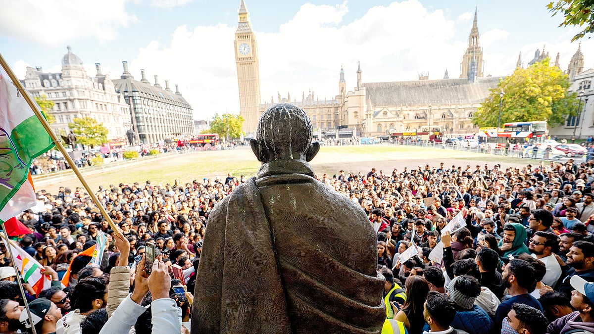 A protest gathering in London