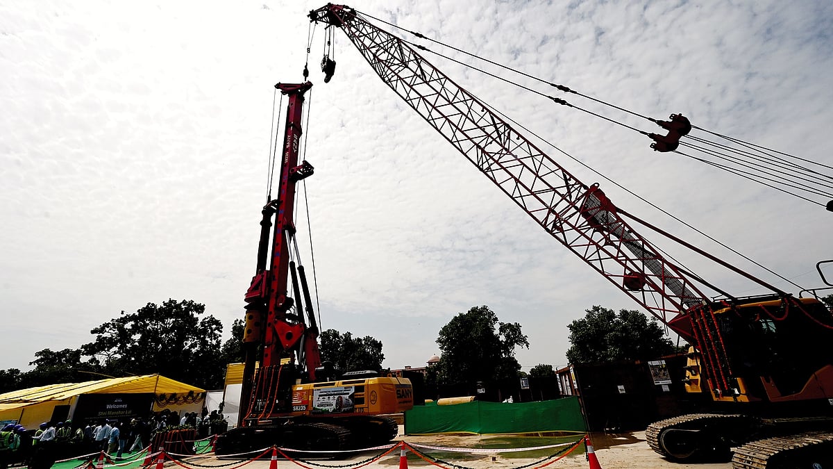 The demolition machinery at work